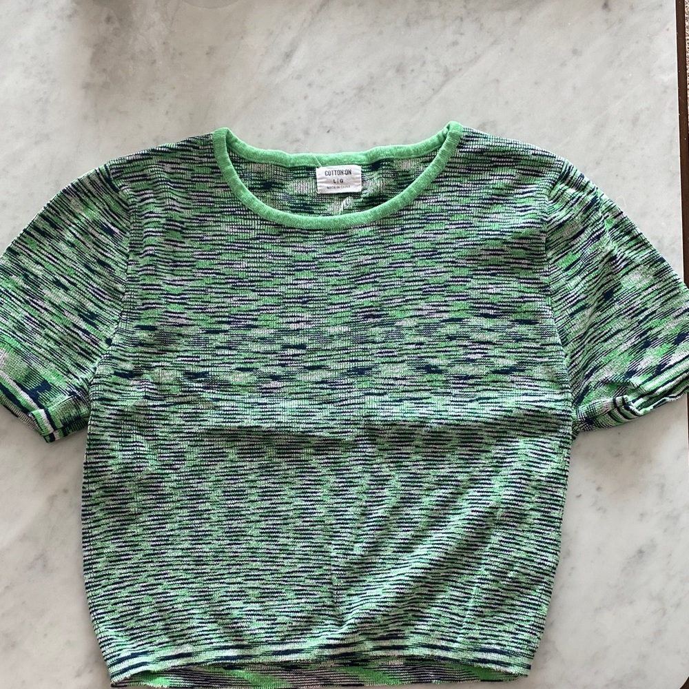 Cotton On Green and Black Crop Top